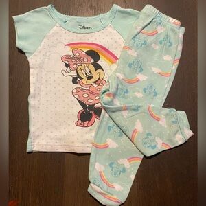Disney Minnie Mouse Kids Pajama Set - Light Blue and Pink